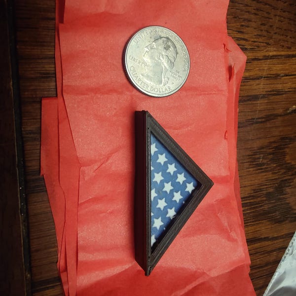 Miniature Dollhouse Folded American Flag Case, Military Miniature ...