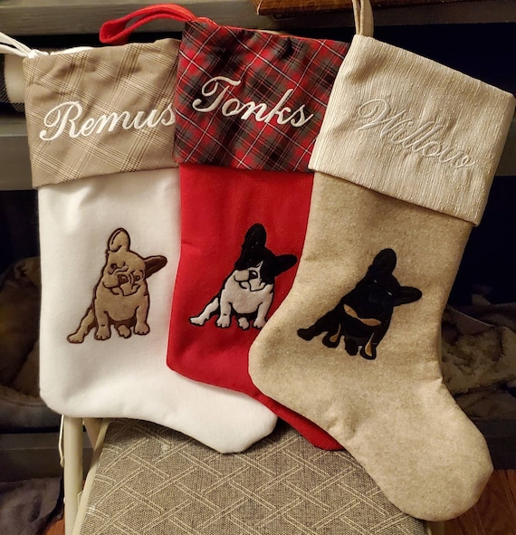 Customer photo of a pet with the French Bulldog Christmas Stocking