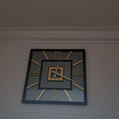 Gold Wall Clock, Mirror Clock, Gold Colored Roman Numerals on a Round ...