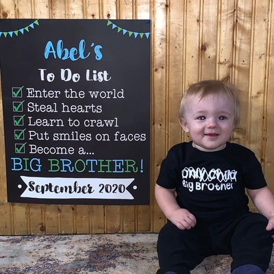 Future Big Brother Announcement Sign Printable, Second Baby Pregnancy ...