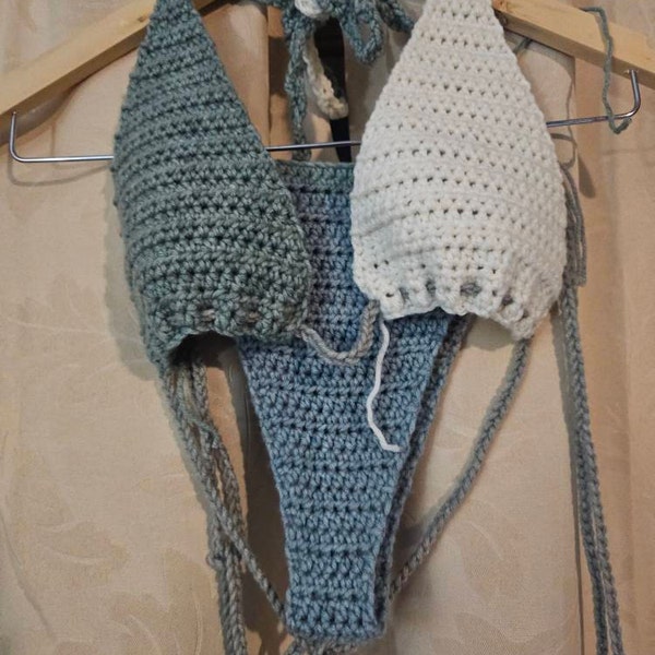Mini Kini Crochet Bikini PATTERN | Teenie Tiny Kini Cheeky Thong Bikini PATTERN ...
