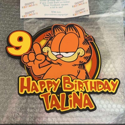 Garfield Birthday Banner, Garfield Birthday Party Decoration, Garfield ...