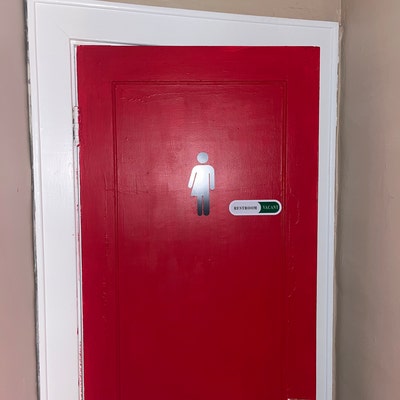 Gender Neutral Figure for Bathroom Door. All Gender Restroom Signs. Metal Restroom People ...