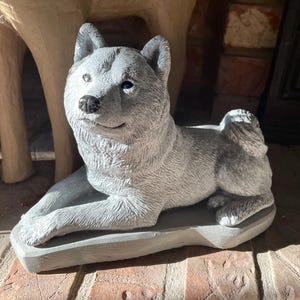 Shiba-inu Concrete Statue Pet Loss Memorial Dog Lovers Gift, Home