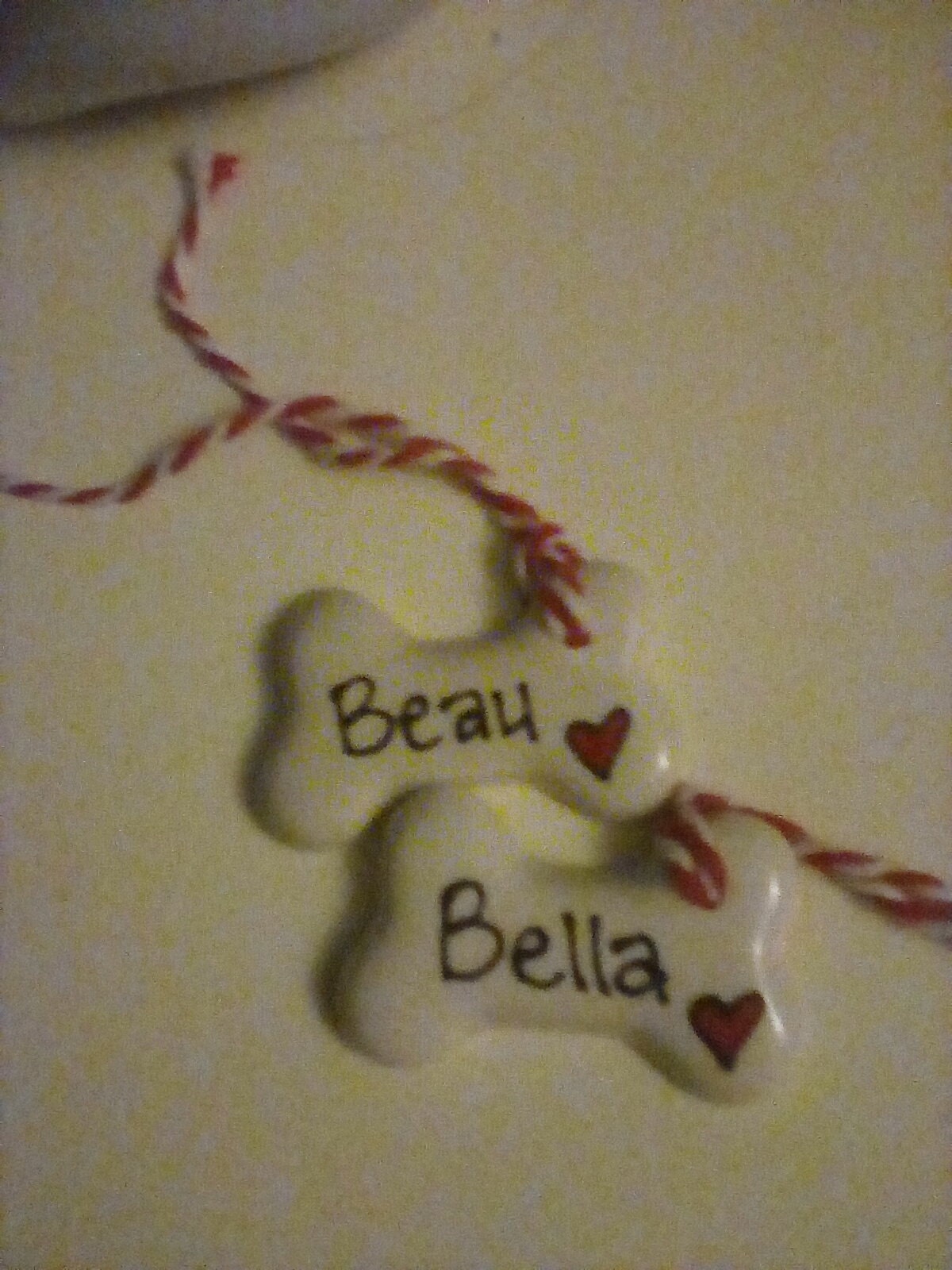 Dog Christmas decoration, personalised Christmas decoration, dog bone hanging decoration, personalised ceramic bone, gift for dogs, Xmas dog