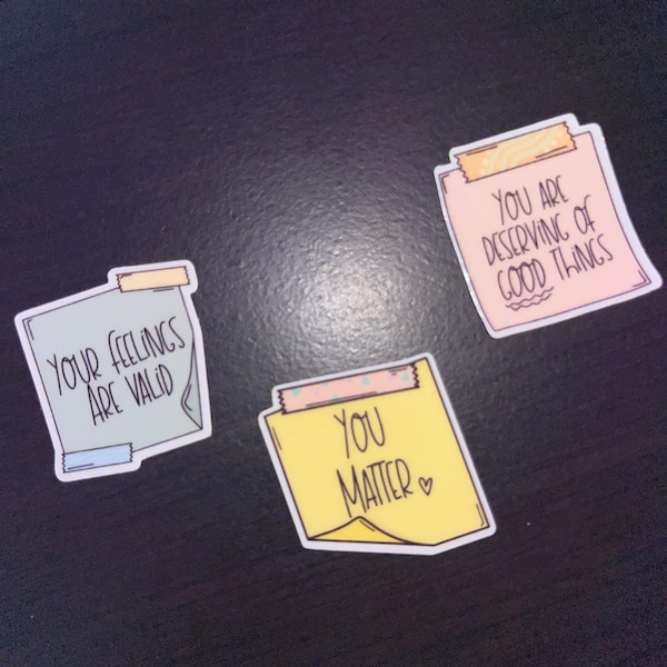 Sticky Note Affirmation Mini Sticker Set | Positivity Stickers - Etsy