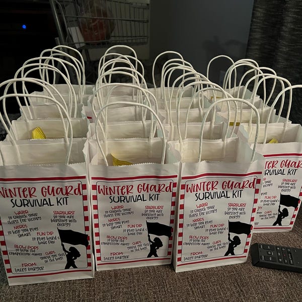 EDITABLE Color Guard Survival Kit Printable, Gift Bag Idea, Printable ...