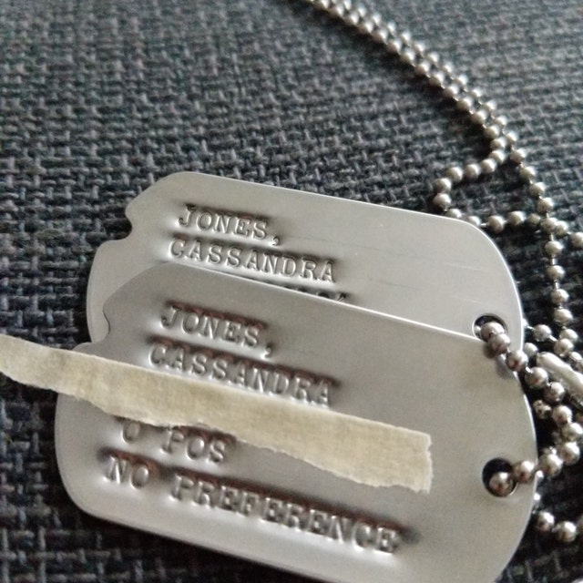 Military Dog Tags For All Branches Includes 5 Lines of Stamped Text –  Bradley's Custom