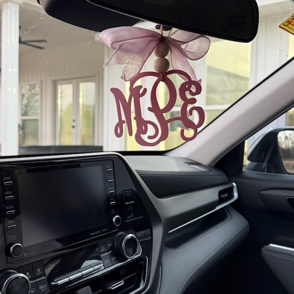 Custom PLA Car Monogram Charm: 3D Printed Car Sign Essential Oil ...