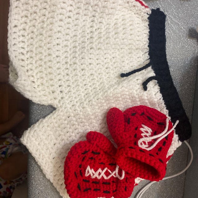 A customer's finished Baby Boxer Crochet Pattern