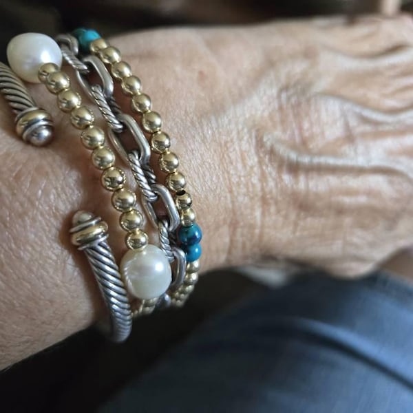 Bejewelled Bracelet in Silver main image 1