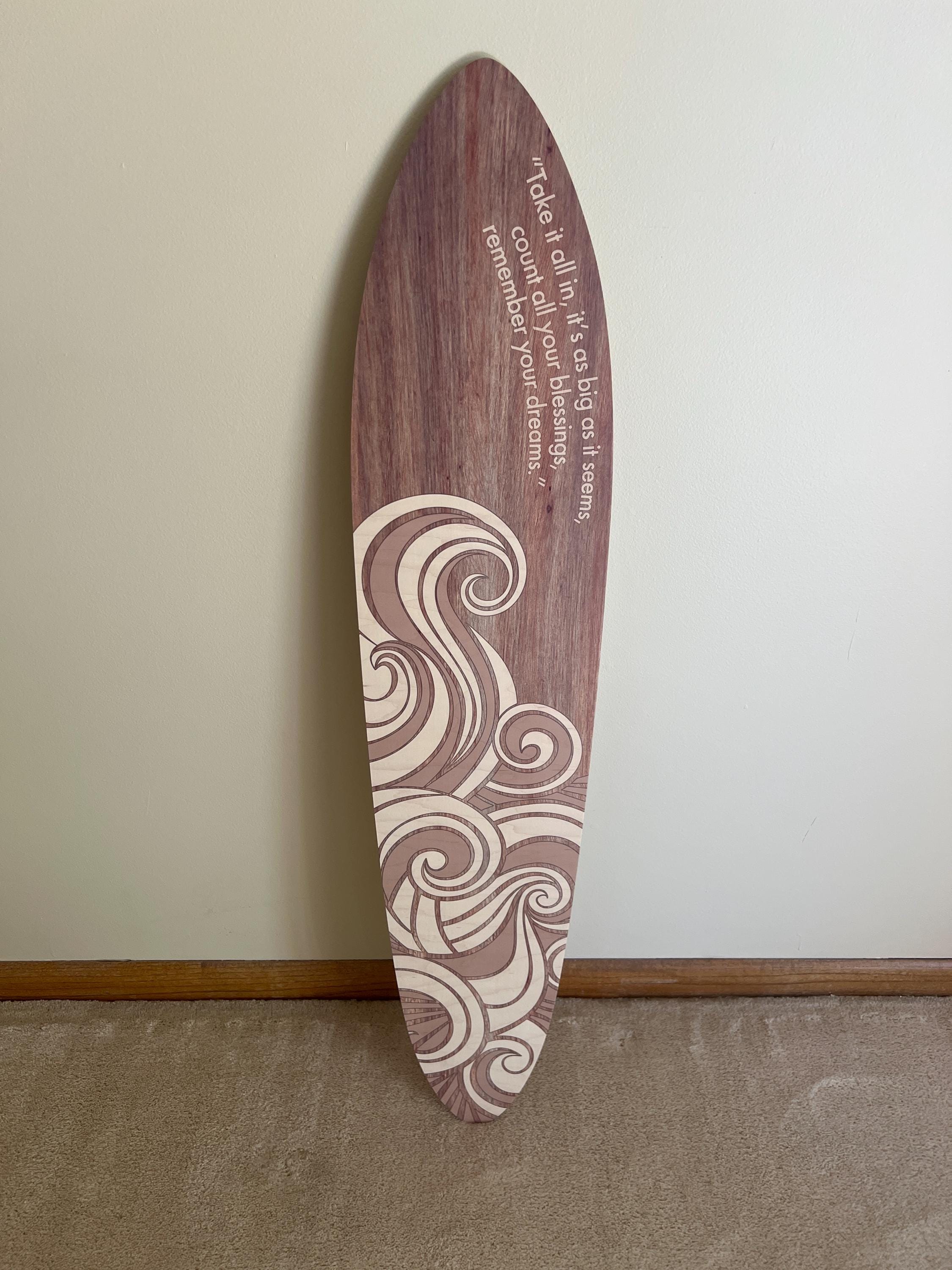 Surfbrett-Wachstumskarte, Holz-Höhentafel, Ozean-Dekor, Kinderzimmer-Dekor, Küsten-Kinderzimmer-Dekor, Surfbrett-Wandkunst, Strand-Themen, Junge, Mädchen, Lineal