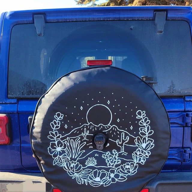 Desert Scene Spare Tire Cover With Backup Camera Hole Tire Cover