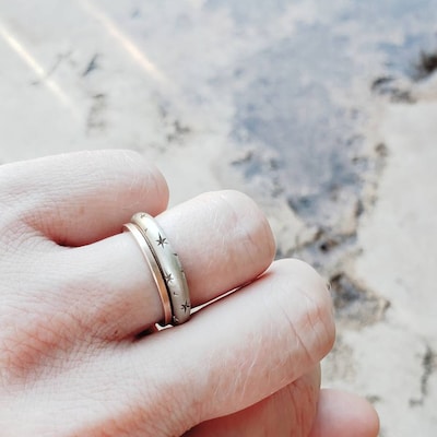 Solid Gold Matching Floral Wedding Rings, His and Hers Matching Leaf ...