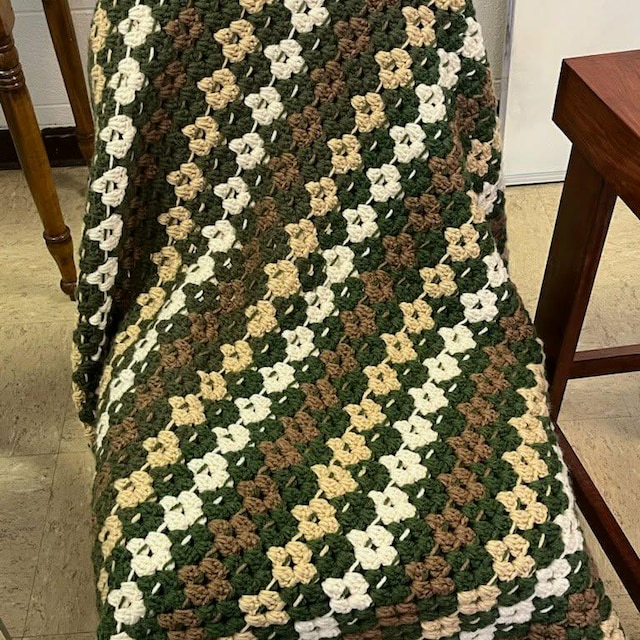 A customer's finished Colorful Granny Stitch Blanket Crochet Pattern