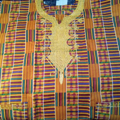 African Kente Dashiki 100% Cotton Free Size & Plus Size Unisex African ...