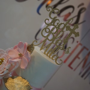 YUINYO Handmade '50 & Fabulous' Glitter Cake Topper - Silver 50th Birthday Or Anniversary Decoration - View #4