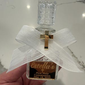 Holy Water Bottle, Personalized Holy Water Bottles for Baptism, Communion, Confirmation, Religious Favors, Catholic Gifts, Baptism Keepsake