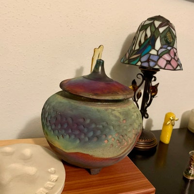 Urne Funéraire En Raku Bleue - Etsy