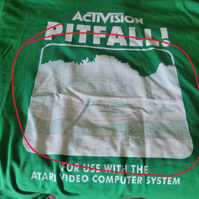 最高の衣類 Activision Pitfall Atari 2600 レトロ T シャツ ロゴ 
