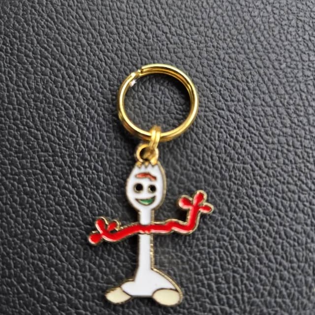 Forky Charm Keychain Zipper Pull 1pc Toy Story Character Gold