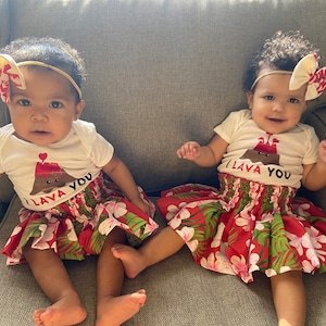 Hawaiian Red Plumeria Hula Pa'u Girls Kids Skirt/tropical Hawaiian Hula ...