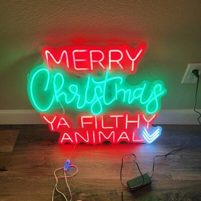Merry Christmas Ya Filthy Animal Neon Sign Light,custom Neon Sign,led