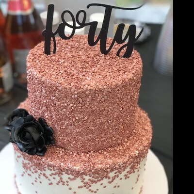 Forty Cake Topper Glitter Party Decorations 40th Anniversary - Etsy(04)