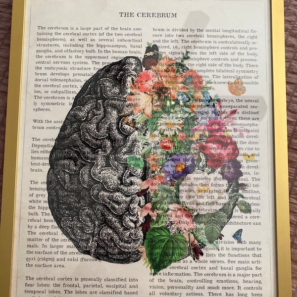 Brain Art Flower Anatomy Print, Psychology, Neurologist Gift ...