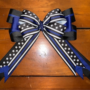 Thin Blue Line Police Support Print Grosgrain Ribbon 5/8 7/8 1 1.5 ...