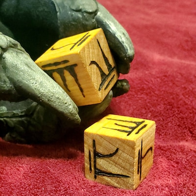 Hindi devanagari Digits Wooden Dice Hand Burned // Gifts for Him