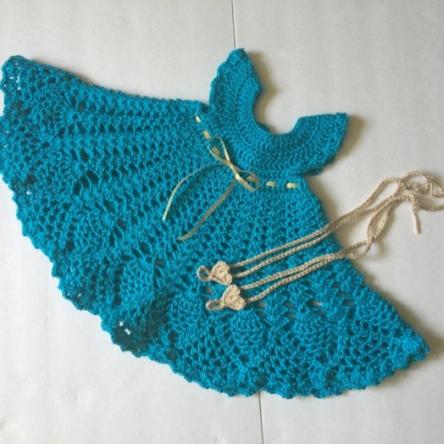 A customer's finished Sophia Heirloom Dress Crochet Pattern