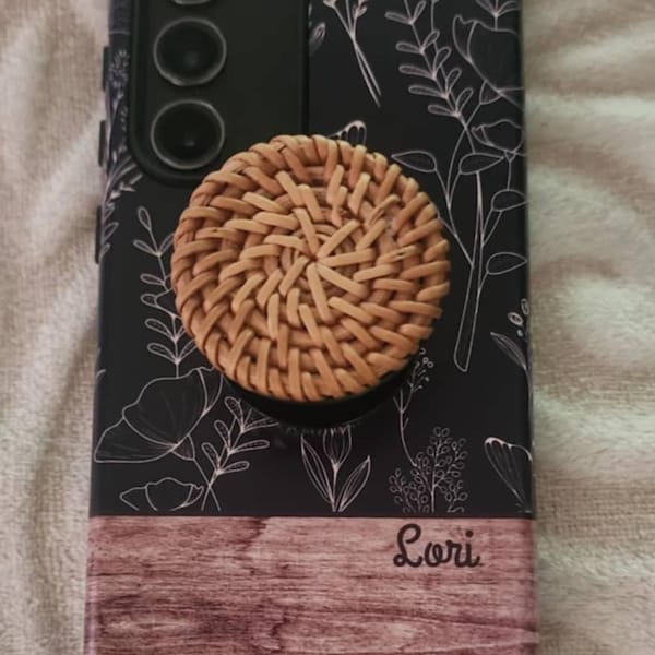 Personalized Phone Case, Floral Phone Case, Flowers, Custom Name Phone ... - Hemp Phone Case