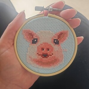 Happy Pig Cross Stitch Pattern PDF - Pig + Smiling Pig Embroidery
