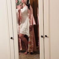 Welder Print Pattern Women Long Robe