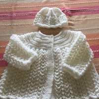 Baby Knitting Pattern PDF Matinee Coat/jacket, Mitts, Bonnet and ...