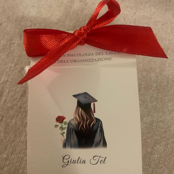 6 Scatole Portaconfetti A Forma Di Tocco Di Laurea – Rosse, Per Bomboniere Fai Da Te, 6,5x6,5x2,5 Cm - 5