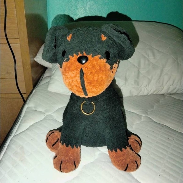 Crochet Pattern Dog/ Amigurumi Rottweiler Puppy Tutorial/ Stuffed Dog ...