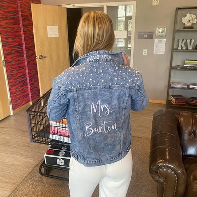 Embroidered Bride Denim Jacket, Bride Jean Jacket, Future Mrs Jacket ...
