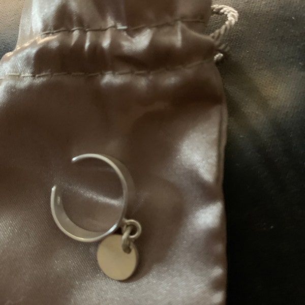 Bague Femme à Pampille Plume - Taille 48 - Argent Massif 925 Rhodié - Neuve Avec étiquettes - Marque Petugons