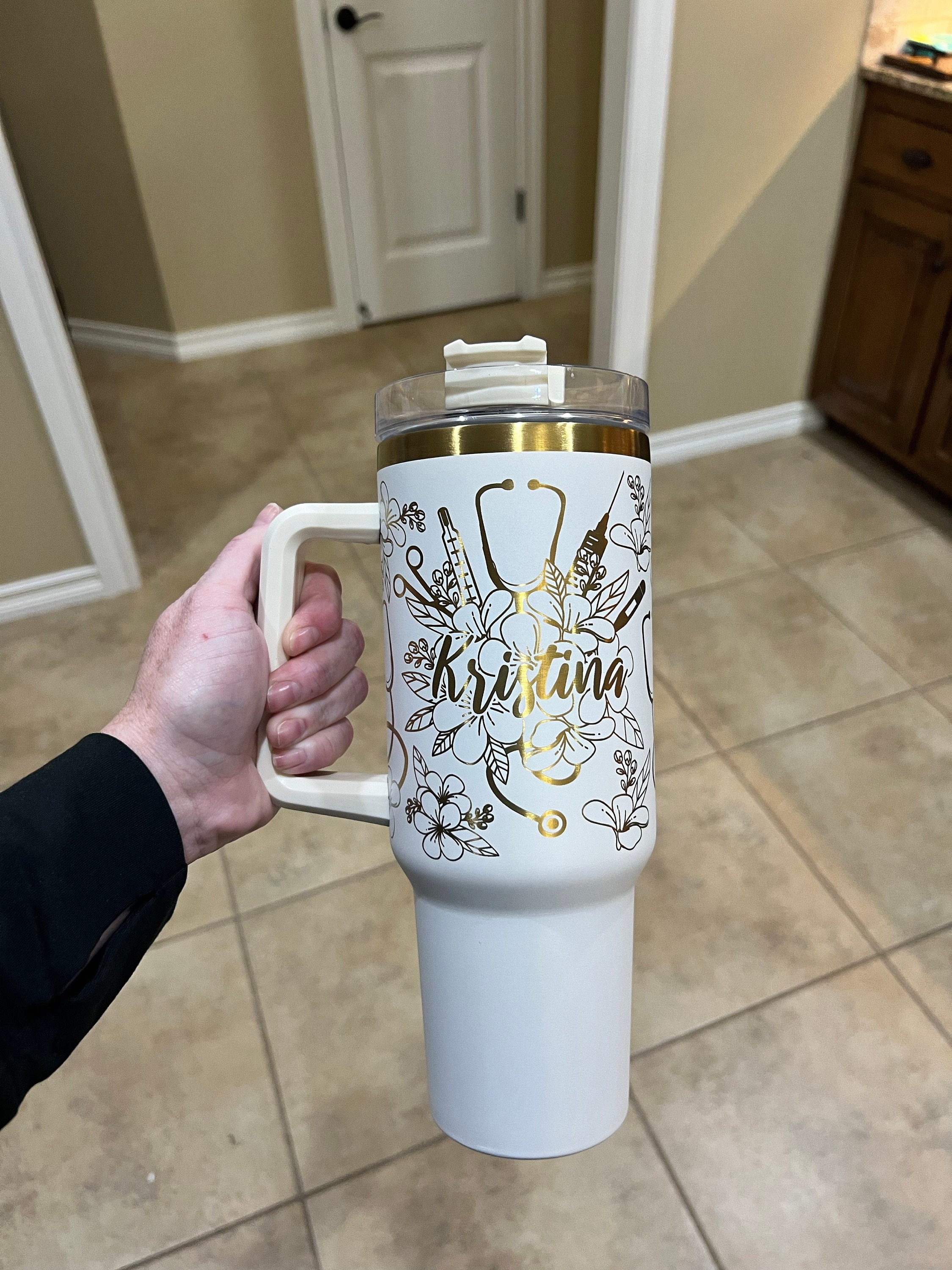 Nurse Appreciation Customizable 40oz Tumbler, Gold Finish
