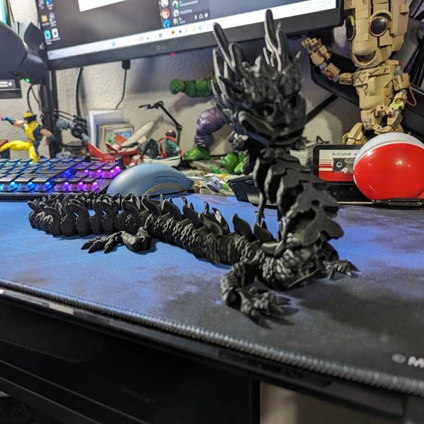 Flexi Print-in-place Imperial Dragon - STL File for 3D Printing - Etsy ...