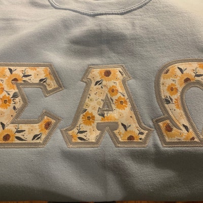 Sunflowers and Cream Greek Letter Shirt Greek Letter - Etsy