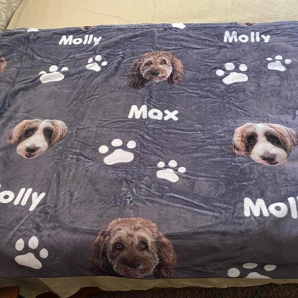 Personalized Dog Blanket With Name Custom Photo Blanket for Dog Custom ...