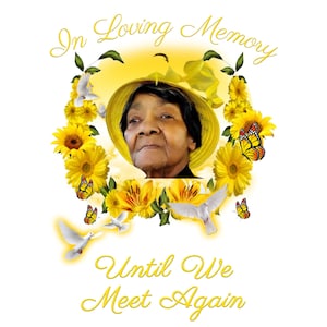 In Loving Memory Png-blue Flowers Butterfly Memorial Template Instant ...