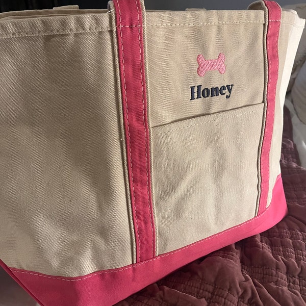 Personalized Pet Bag Personalized Dog Paw Bag Monogrammed Canvas Tote ...