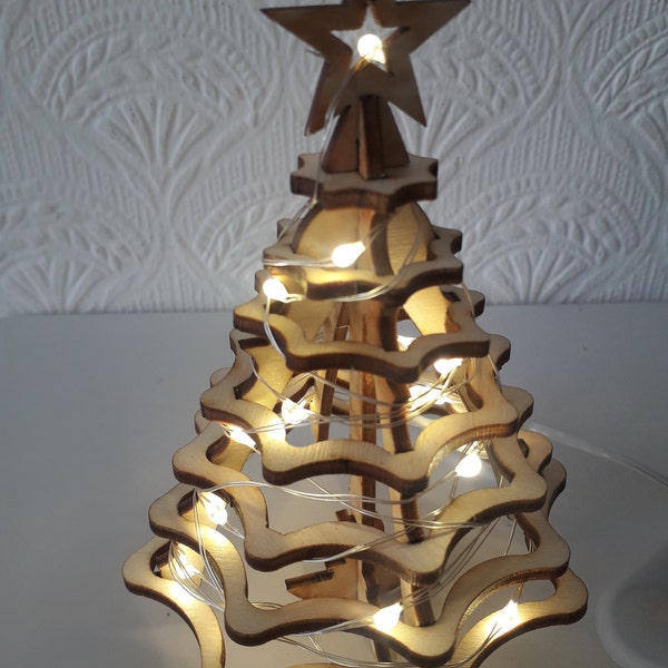 Christmas Tree Kit. Miniature Wooden Desktop Tree Made From a Single ...