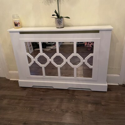 Bespoke Regency Grill Radiator Cover With Double Shelve Custom Made UK ...