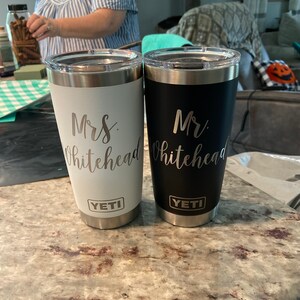 Bride and Groom Personalized Yeti® or Polar Tumbler, Mr and Mrs  Personalized Tumbler, Groomsmen Gifts, Bridesmaid Gift, Personalized Gift