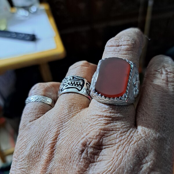 Sacred Heart Signet Ring for Men in Sterling Silver, Christian ...